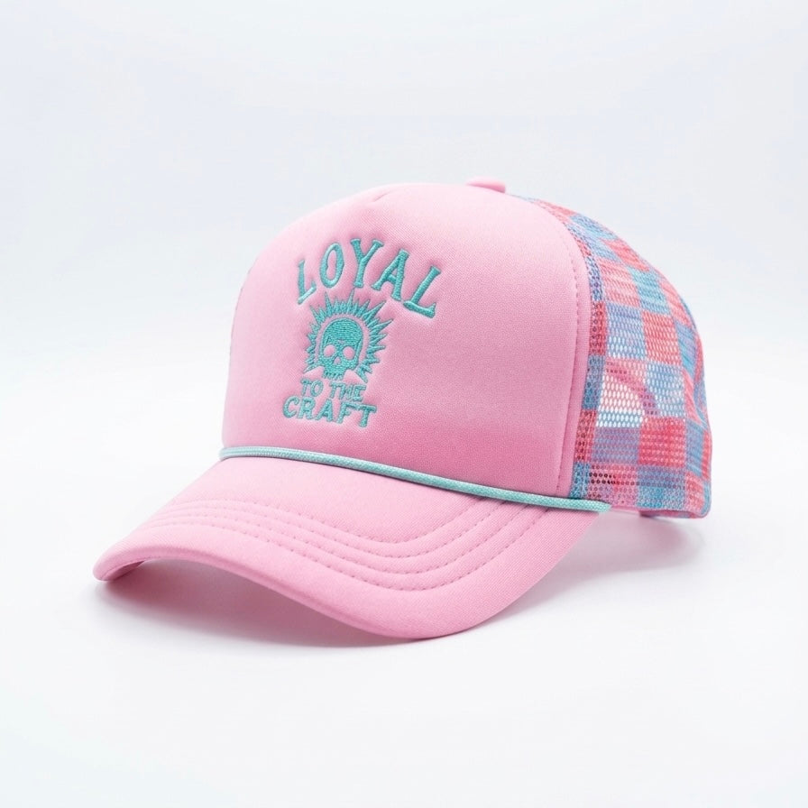 LOYAL Skull Trucker Hat PINK/MINT *PRE ORDER*