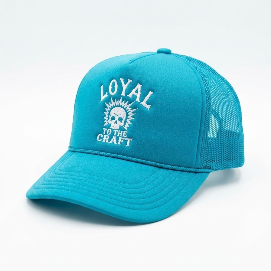 LOYAL Skull Trucker Hat TEAL